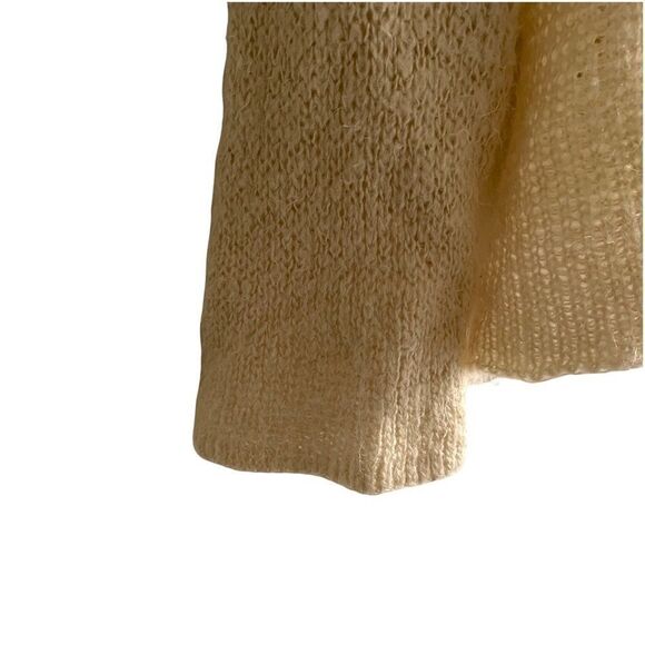 WOODEN SHIPS Paola Buendia Wool Mohair Open Front Cardigan Sweater Cream L - Picture 5 of 9